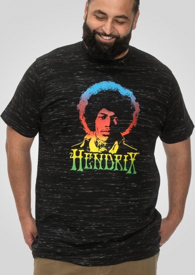 D555 Hendrix Official Jimi Hendrix Printed Crew Neck T-Shirt Black Reno - Zenekaros pólók - 