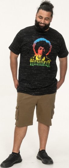 D555 Hendrix Official Jimi Hendrix Printed Crew Neck T-Shirt Black Reno - Zenekaros pólók - 