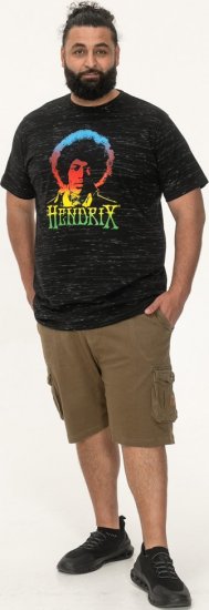 D555 Hendrix Official Jimi Hendrix Printed Crew Neck T-Shirt Black Reno - Zenekaros pólók - 