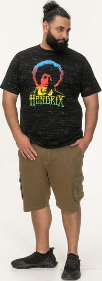 D555 Hendrix Official Jimi Hendrix Printed Crew Neck T-Shirt Black Reno - Zenekaros pólók - 
