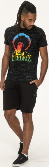 D555 Hendrix Official Jimi Hendrix Printed Crew Neck T-Shirt Black Reno - Zenekaros pólók - 