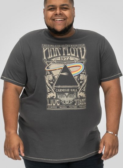 D555 HANLEY Official Pink Floyd Crew Neck T-Shirt Dark Grey - Pólók - Nagyméretű pólók - 2XL-14XL