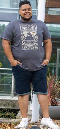 D555 HANLEY Official Pink Floyd Crew Neck T-Shirt Dark Grey TALL SIZES - FÉRFIRUHÁZAT MT-6XLT - TALL-méretek