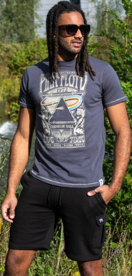 D555 HANLEY Official Pink Floyd Crew Neck T-Shirt Dark Grey - Pólók - Nagyméretű pólók - 2XL-14XL