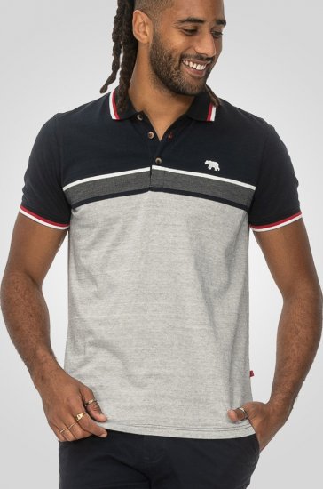 D555 Tipton Stripe Jacquard Short Sleeve Polo Navy - Pólóingek - Galléros Pólók 2XL-8XL - Pólóingek 2XL-8XL
