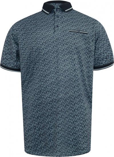 D555 Woolwich AOP Polo Shirt With Ribbed Collar Blue - Pólóingek - Galléros Pólók 2XL-8XL - Pólóingek 2XL-8XL