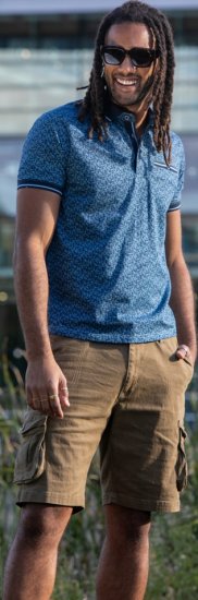 D555 Woolwich AOP Polo Shirt With Ribbed Collar Blue - Pólóingek - Galléros Pólók 2XL-8XL - Pólóingek 2XL-8XL