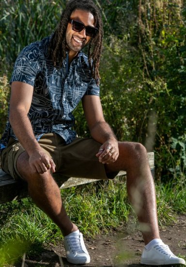 D555 Worthing Surf AOP Short Sleeve Button Down Collar Shirt Navy - Ingek - Ingek 2XL-10XL