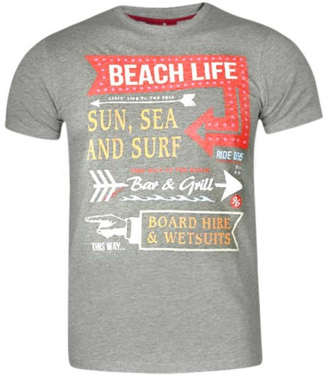 D555 Kennedy T-shirt Khaki Marl - Pólók - Nagyméretű pólók - 2XL-14XL