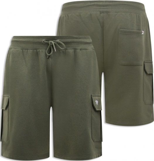 D555 Wigan 1 Elasticated Waist Fleece Cargo Shorts Khaki - Melegítőnadrág & rövidnadrág - Melegítőnadrág & Melegítő Rövidnadrág 2XL-12XL