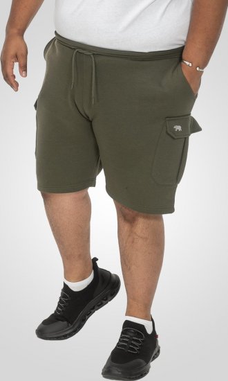 D555 Wigan 1 Elasticated Waist Fleece Cargo Shorts Khaki - Melegítőnadrág & rövidnadrág - Melegítőnadrág & Melegítő Rövidnadrág 2XL-12XL