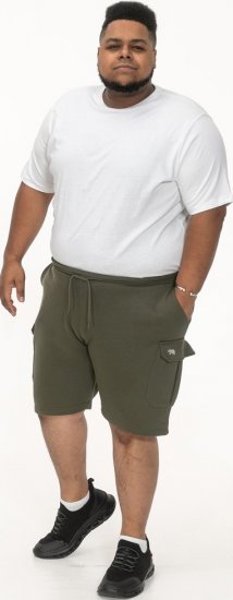 D555 Wigan 1 Elasticated Waist Fleece Cargo Shorts Khaki - Melegítőnadrág & rövidnadrág - Melegítőnadrág & Melegítő Rövidnadrág 2XL-12XL