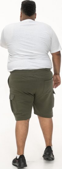D555 Wigan 1 Elasticated Waist Fleece Cargo Shorts Khaki - Melegítőnadrág & rövidnadrág - Melegítőnadrág & Melegítő Rövidnadrág 2XL-12XL