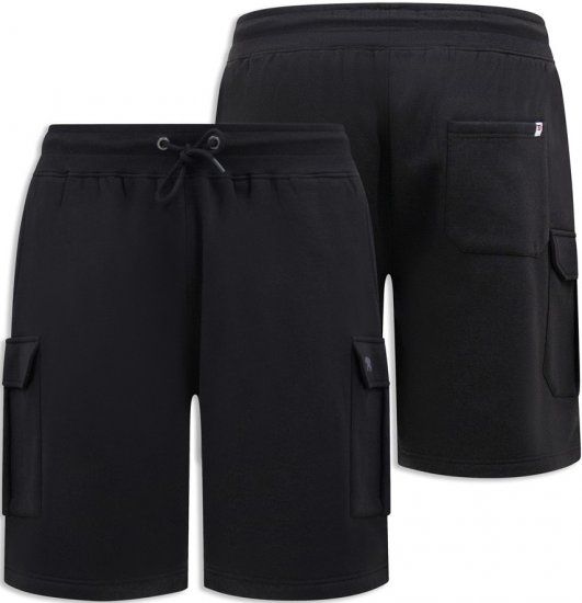 D555 Wigan 2 Elasticated Waist Fleece Cargo Shorts Black - Melegítőnadrág & rövidnadrág - Melegítőnadrág & Melegítő Rövidnadrág 2XL-12XL