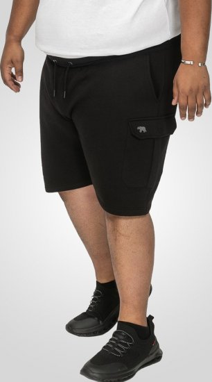 D555 Wigan 2 Elasticated Waist Fleece Cargo Shorts Black - Melegítőnadrág & rövidnadrág - Melegítőnadrág & Melegítő Rövidnadrág 2XL-12XL