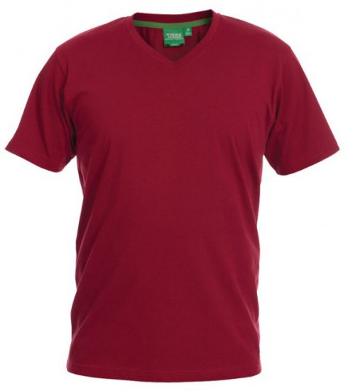 D555 Signature V-neck T-shirt Red - Pólók - Nagyméretű pólók - 2XL-14XL