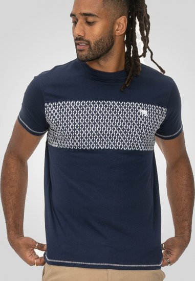 D555 Swansea Cut And Sew Crew Neck T-Shirt Navy - Pólók - Nagyméretű pólók - 2XL-14XL