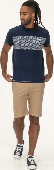 D555 Swansea Cut And Sew Crew Neck T-Shirt Navy - Pólók - Nagyméretű pólók - 2XL-14XL