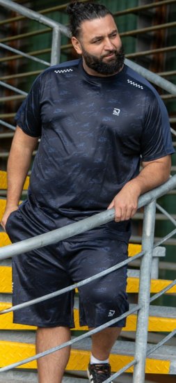 D555 Solihull Dry Wear Light Weight Poly Crew Neck T-Shirt Navy - Sportruházat - Nagyméretű Sportruházat 2XL-10XL