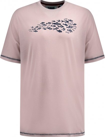 D555 Bournemouth Shoal Of Fish Printed Crew Neck T-Shirt Pink - Pólók - Nagyméretű pólók - 2XL-14XL