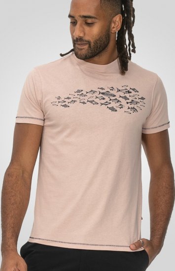 D555 Bournemouth Shoal Of Fish Printed Crew Neck T-Shirt Pink - Pólók - Nagyméretű pólók - 2XL-14XL