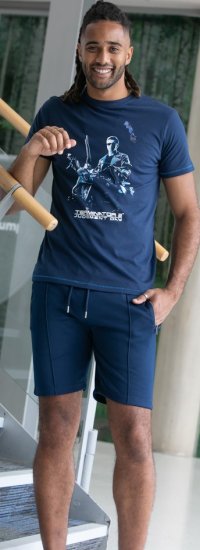 D555 Cameron Official Terminator Printed Crew Neck T-Shirt Dark Navy - Pólók - Nagyméretű pólók - 2XL-14XL