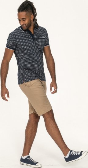 D555 Coventry AOP Polo Shirt Jacquard Collar & Ribbed Cuffs Navy - Pólóingek - Galléros Pólók 2XL-8XL - Pólóingek 2XL-8XL