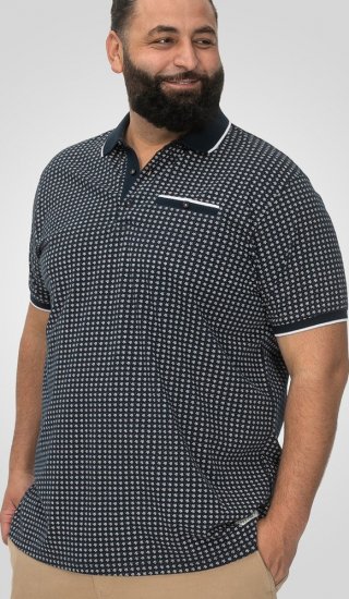 D555 Coventry AOP Polo Shirt Jacquard Collar & Ribbed Cuffs Navy - Pólóingek - Galléros Pólók 2XL-8XL - Pólóingek 2XL-8XL
