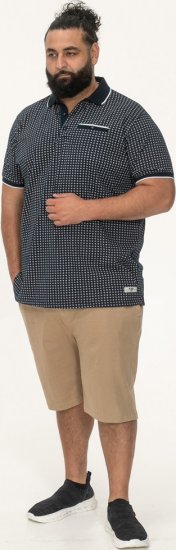 D555 Coventry AOP Polo Shirt Jacquard Collar & Ribbed Cuffs Navy - Pólóingek - Galléros Pólók 2XL-8XL - Pólóingek 2XL-8XL