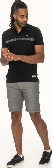 D555 Stafford Cut And Sew Embroidery Stripe Short Sleeve Polo Black - Pólóingek - Galléros Pólók 2XL-8XL - Pólóingek 2XL-8XL