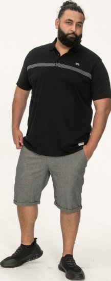 D555 Stafford Cut And Sew Embroidery Stripe Short Sleeve Polo Black - Pólóingek - Galléros Pólók 2XL-8XL - Pólóingek 2XL-8XL