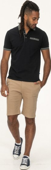 D555 Ilkeston Jacquard Collar & Cuff Short Sleeve Pique Polo Navy - Pólóingek - Galléros Pólók 2XL-8XL - Pólóingek 2XL-8XL