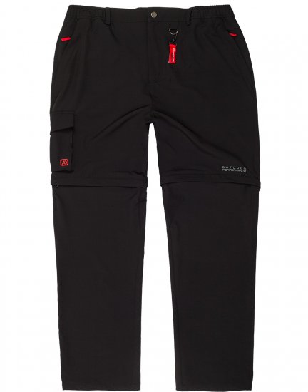 Adamo Tobias Outdoor Zipp-off Pants Black - Sportruházat - Nagyméretű Sportruházat 2XL-10XL