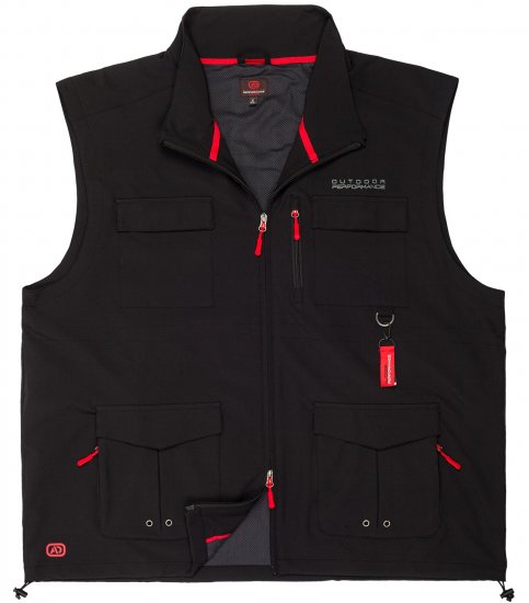 Adamo Tommy Outdoor Vest Black - Sportruházat - Nagyméretű Sportruházat 2XL-10XL