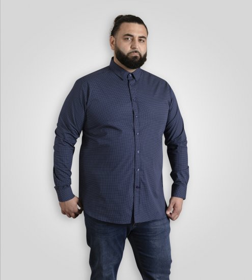 D555 Middlesbrough Long Sleeve AOP Micro Blue Shirt Navy TALL SIZE - Ingek - Ingek 2XL-10XL
