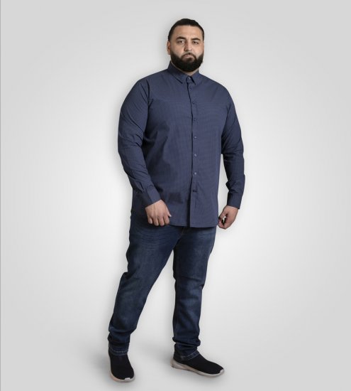 D555 Middlesbrough Long Sleeve AOP Micro Blue Shirt Navy TALL SIZE - Ingek - Ingek 2XL-10XL