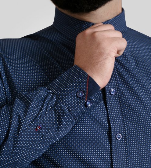 D555 Middlesbrough Long Sleeve AOP Micro Blue Shirt Navy TALL SIZE - Ingek - Ingek 2XL-10XL