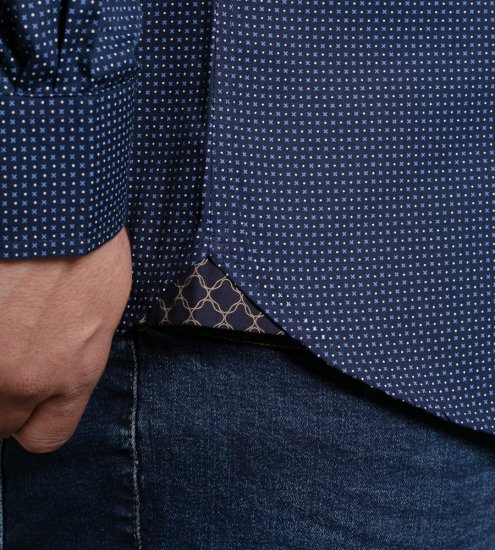 D555 Middlesbrough Long Sleeve AOP Micro Blue Shirt Navy - Ingek - Ingek 2XL-10XL