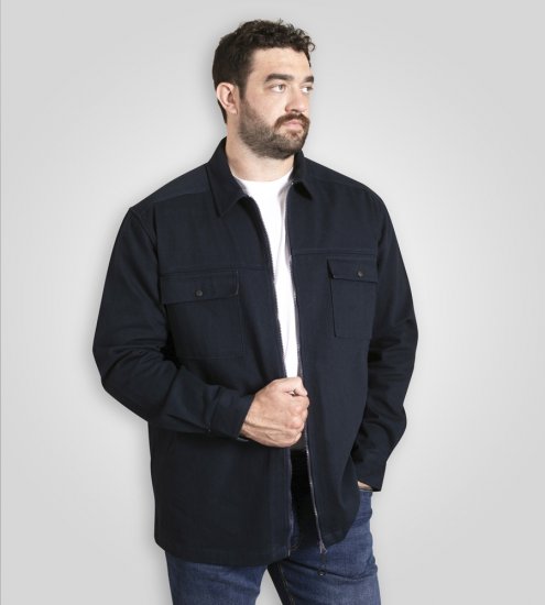 D555 Cleveley Long Sleeve Heavy Shacket Overshirt Navy - Ingek - Ingek 2XL-10XL