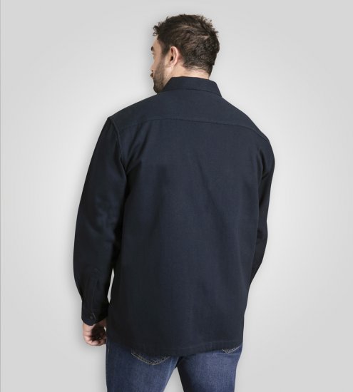 D555 Cleveley Long Sleeve Heavy Shacket Overshirt Navy - Ingek - Ingek 2XL-10XL