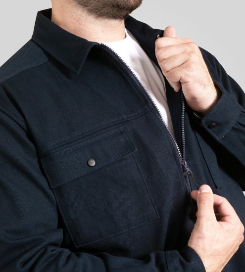 D555 Cleveley Long Sleeve Heavy Shacket Overshirt Navy - Ingek - Ingek 2XL-10XL