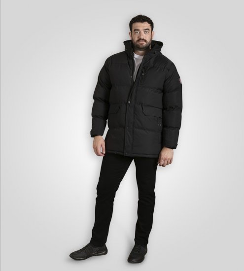 D555 Wolverhampton Quilted Padded Jacket with Hood Black - Kabátok - Nagyméretű Kabátok - 2XL-8XL