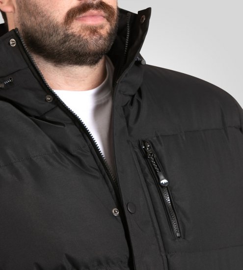 D555 Wolverhampton Quilted Padded Jacket with Hood Black - Kabátok - Nagyméretű Kabátok - 2XL-8XL