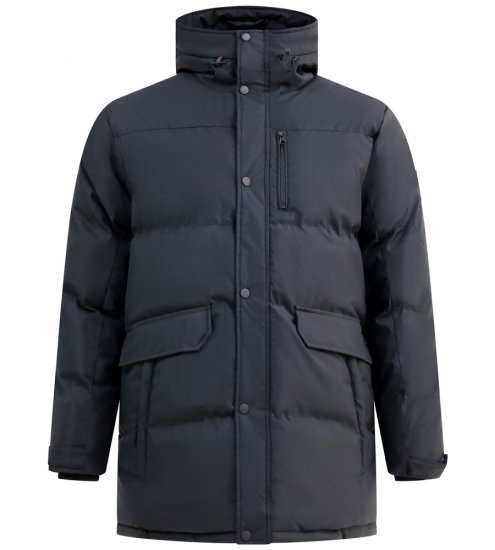 D555 Wolverhampton Quilted Padded Jacket with Hood Black - Kabátok - Nagyméretű Kabátok - 2XL-8XL