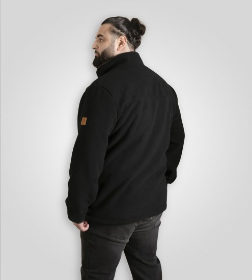 D555 Louth Micro Fleece Jacket with Sherpa Lining Black - Kabátok - Nagyméretű Kabátok - 2XL-8XL