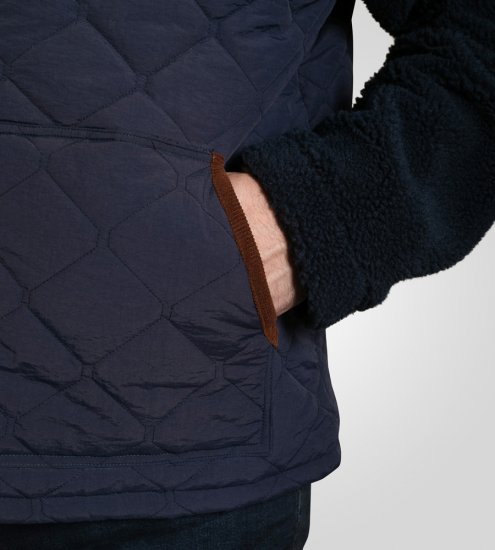 D555 Northampton Hybrid Sherpa Quilted Micro Fleece Jacket Navy - Kabátok - Nagyméretű Kabátok - 2XL-8XL