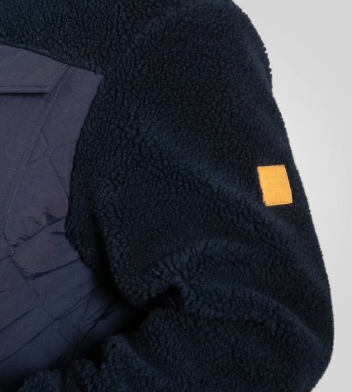 D555 Northampton Hybrid Sherpa Quilted Micro Fleece Jacket Navy - Kabátok - Nagyméretű Kabátok - 2XL-8XL