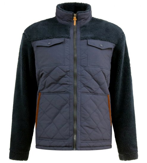 D555 Northampton Hybrid Sherpa Quilted Micro Fleece Jacket Navy - Kabátok - Nagyméretű Kabátok - 2XL-8XL