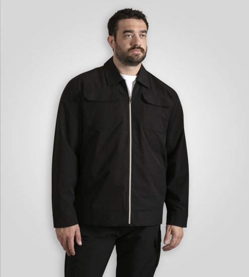 D555 Wimbledon Couture Stretch Jacket with Zipper Black - Kabátok - Nagyméretű Kabátok - 2XL-8XL