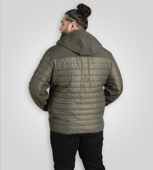 D555 Northfield Hybrid soft shell steppelt kapucnis dzseki khaki - Kabátok - Nagyméretű Kabátok - 2XL-8XL